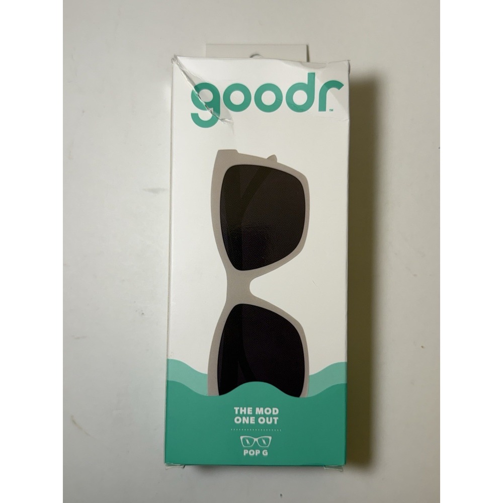 goodr POP G The Mod One Out Polarized UV400 Sunglasses White/Black Pouch